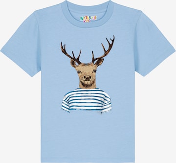 watabout.kids T-Shirt 'Hirsch' in Blau: Vorderseite