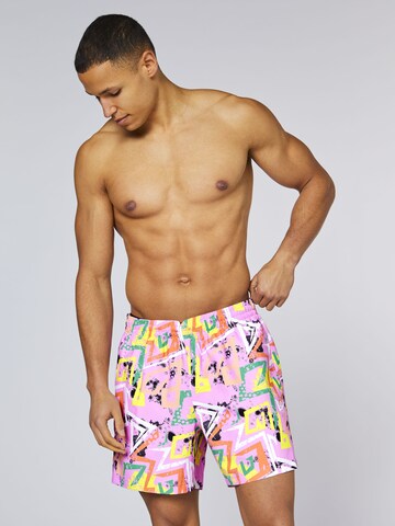 CHIEMSEE Athletic Swim Trunks in Purple: front