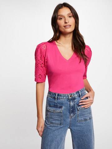 Morgan Shirt '231-DPALM' in Roze: voorkant