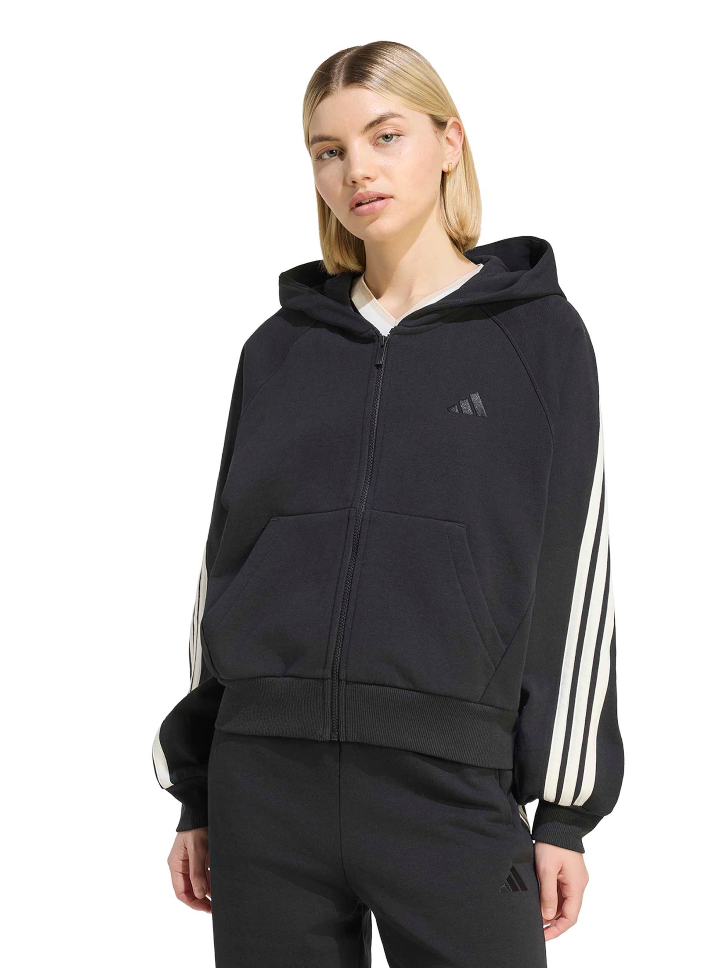 ADIDAS SPORTSWEAR Спортна жилетка с качулка 'AK' в черно: отпред