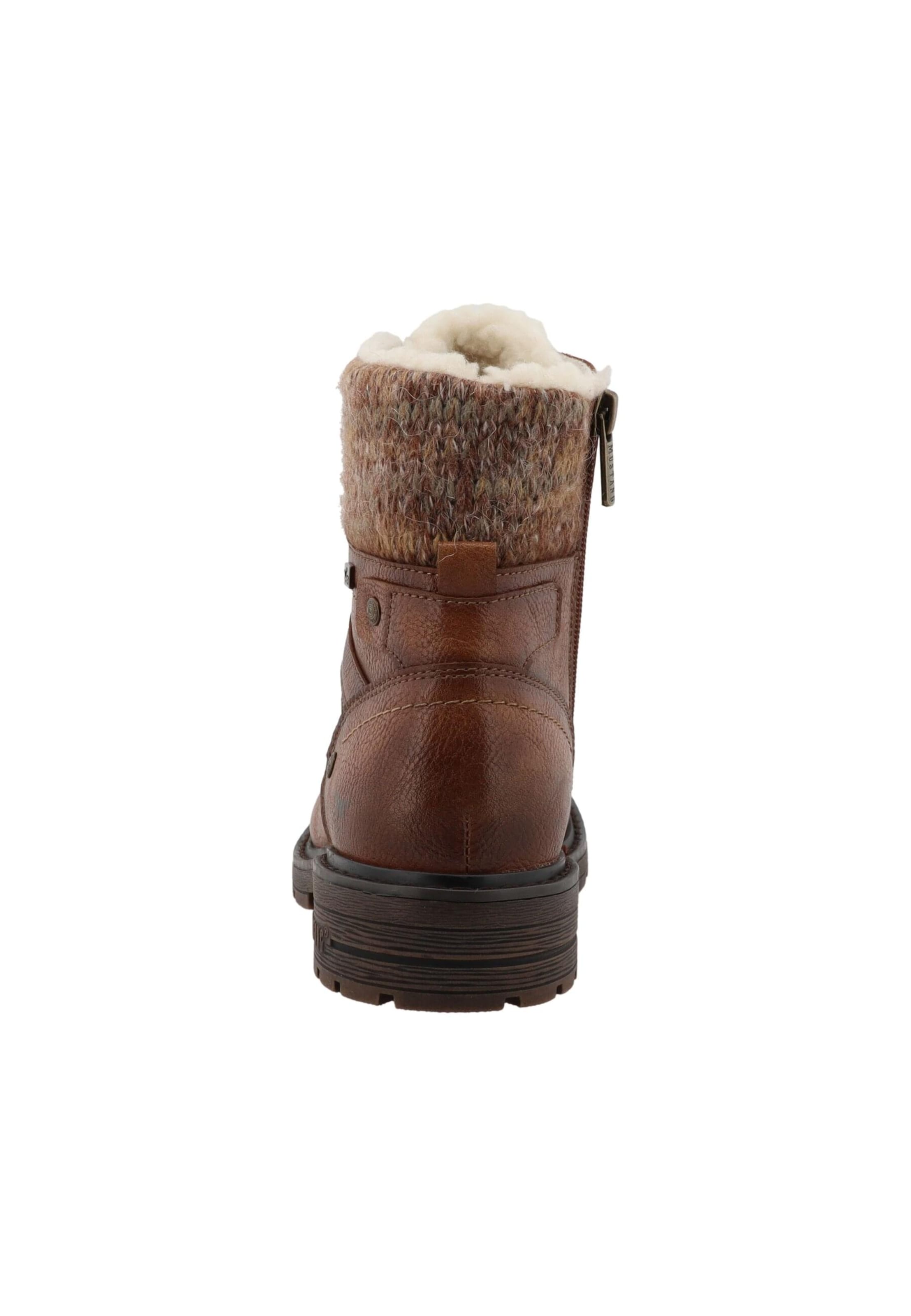 MUSTANG Lace-up bootie 'Bienke' in Brown