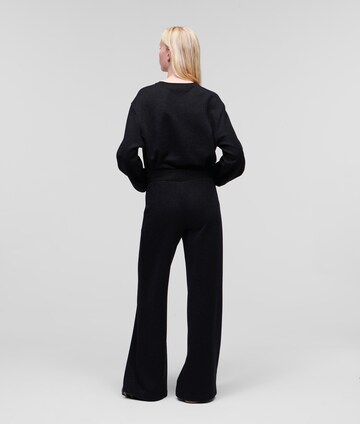 Karl Lagerfeld Wide Leg Hose in Schwarz