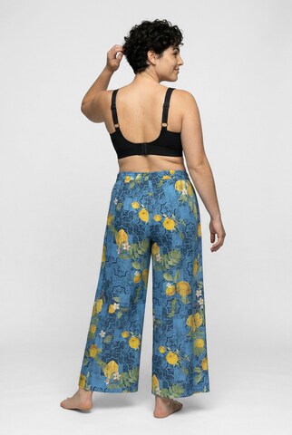 Ulla Popken Wide leg Broek in Blauw