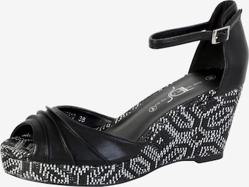 The Divine Factory Sandale in Schwarz: Vorderseite