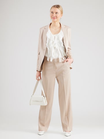 Wide Leg Pantalon à plis MORE & MORE en beige
