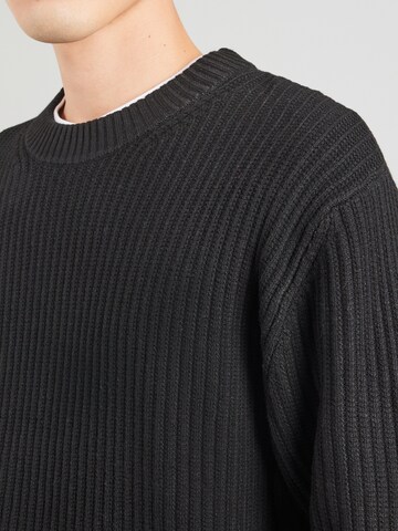 JACK & JONES Trui 'JCOGRID' in Zwart