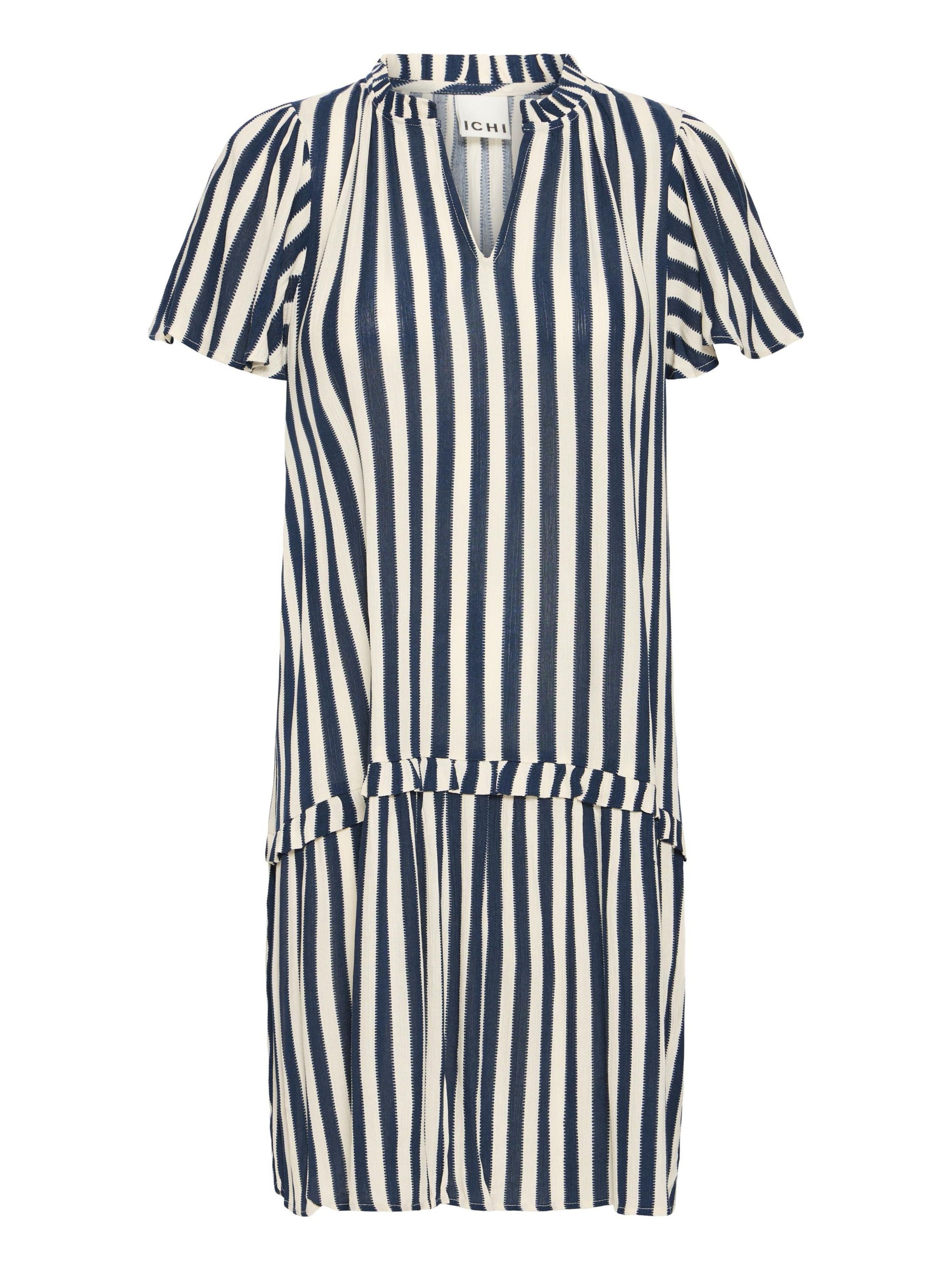 ICHI Robe en bleu foncé / blanc, Vue avec produit