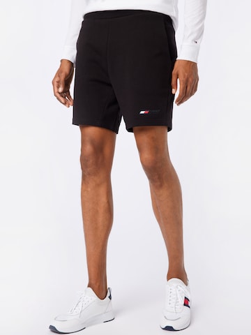 Tommy Sport Workout Pants in Black: front