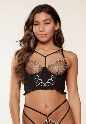 LingaDore Bustier BH in Zwart: voorkant