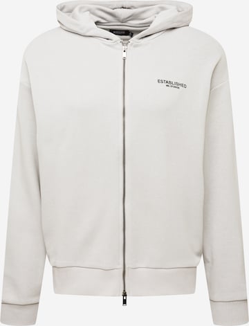 BURTON MENSWEAR LONDON Zip-Up Hoodie in Grey: front