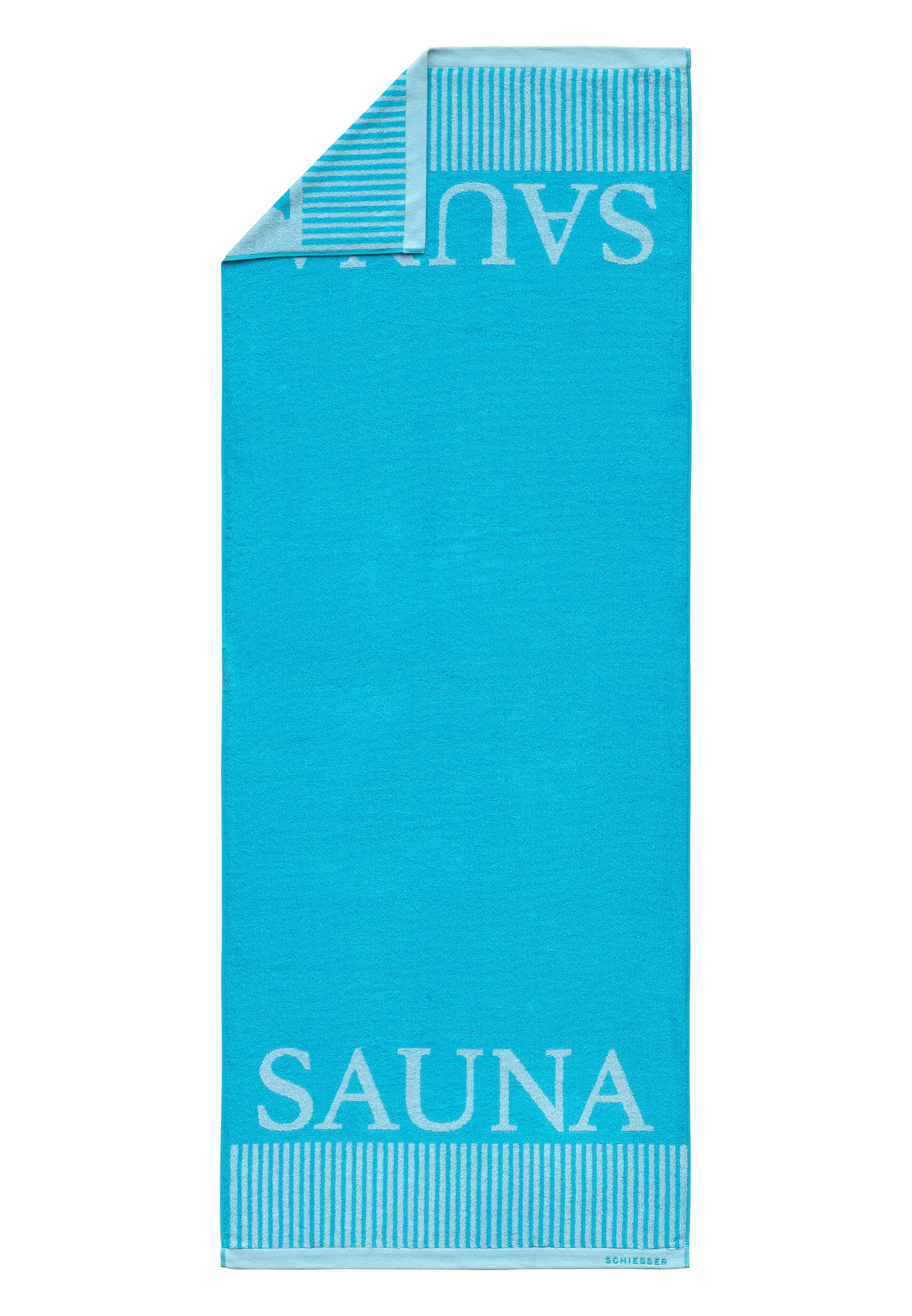 SCHIESSER Saunatuch 'Rom' in Blau: Vorderseite