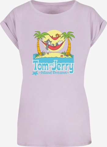 ABSOLUTE CULT T-Shirt 'Tom and Jerry - Hammock Dreams' in Lila: predná strana