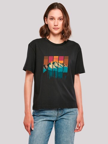 T-shirt 'Berg Sonnenuntergang Retro' F4NT4STIC en noir : devant