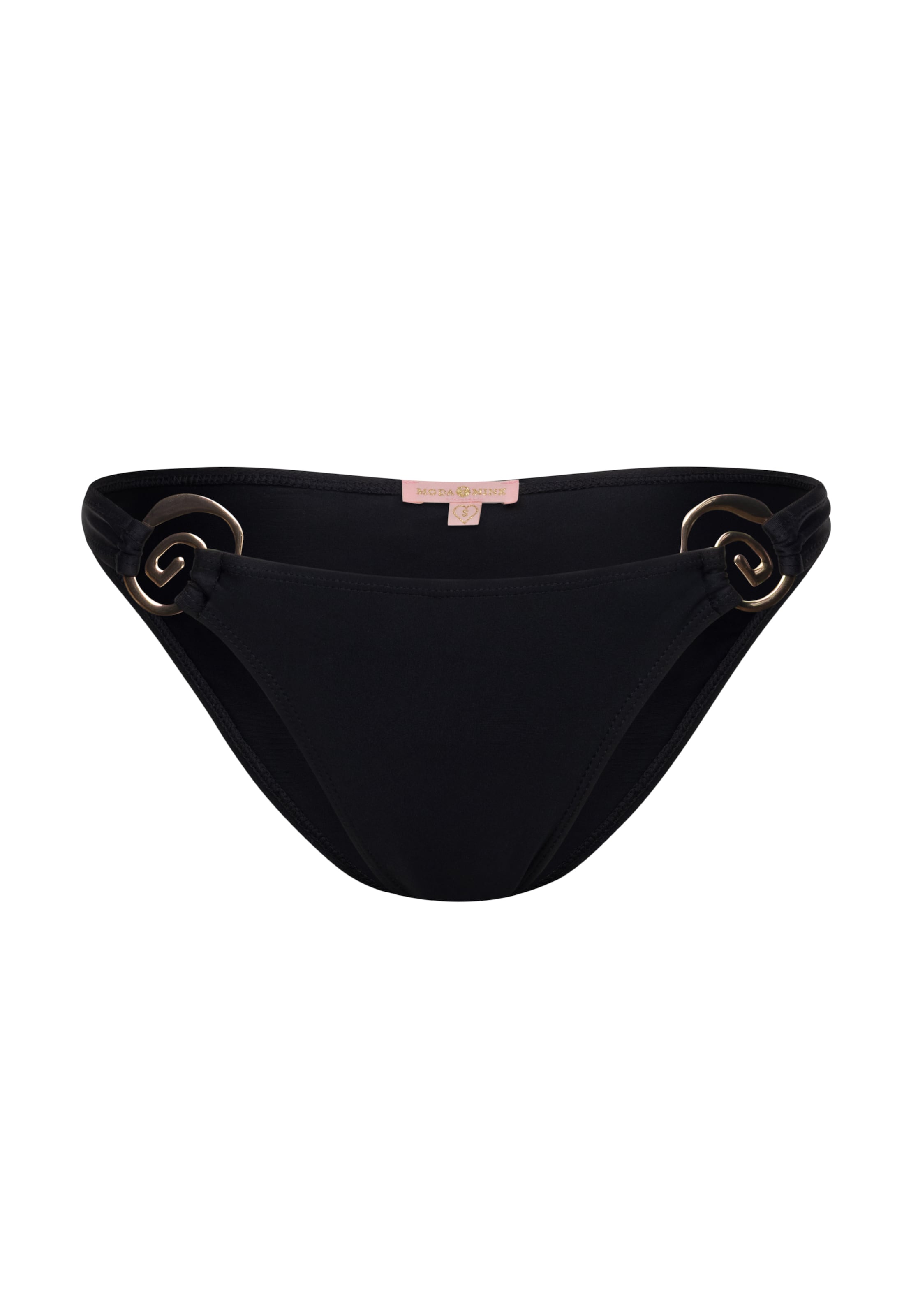 Moda Minx Bikinihose 'Swirl Jewel' in Schwarz: Vorderseite