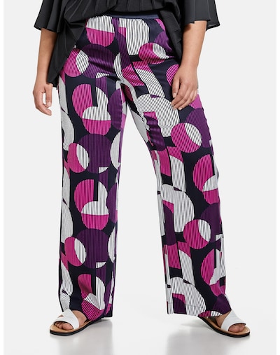 SAMOON Hose 'Carlotta' in navy / lila / pink / weiß, Modelansicht