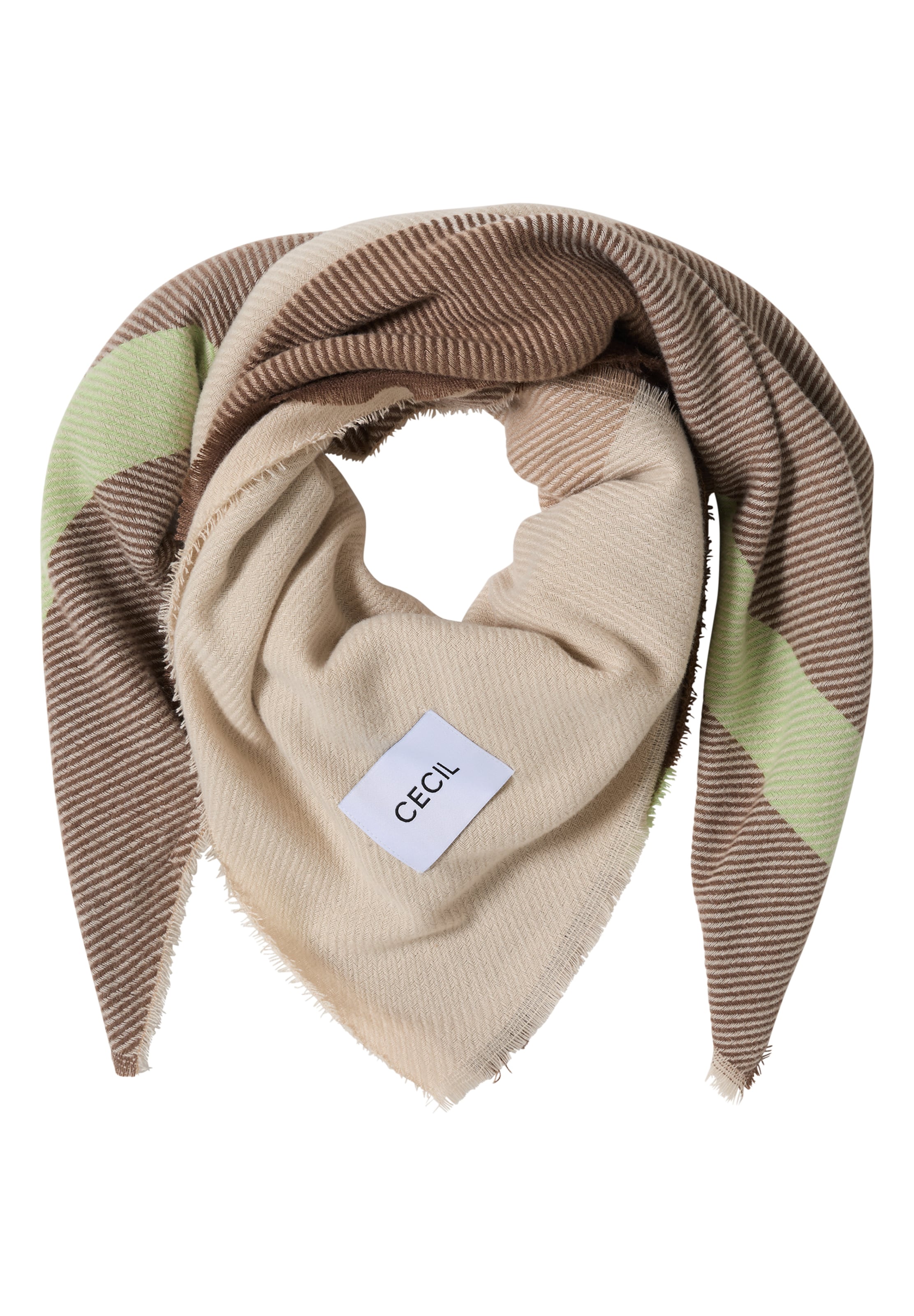 CECIL Tuch in braun / taupe / hellgrün, Produktansicht