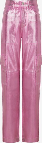 NOCTURNE Loose fit Cargo Jeans in Pink