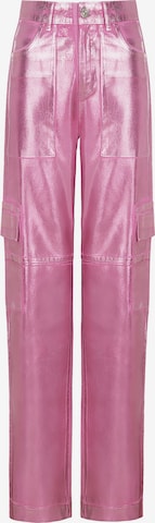 NOCTURNE Avar lõige Klapptaskutega teksapüksid, värv roosa