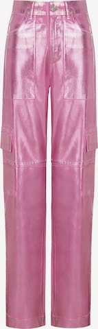 NOCTURNE Loose fit Cargo Jeans in Pink