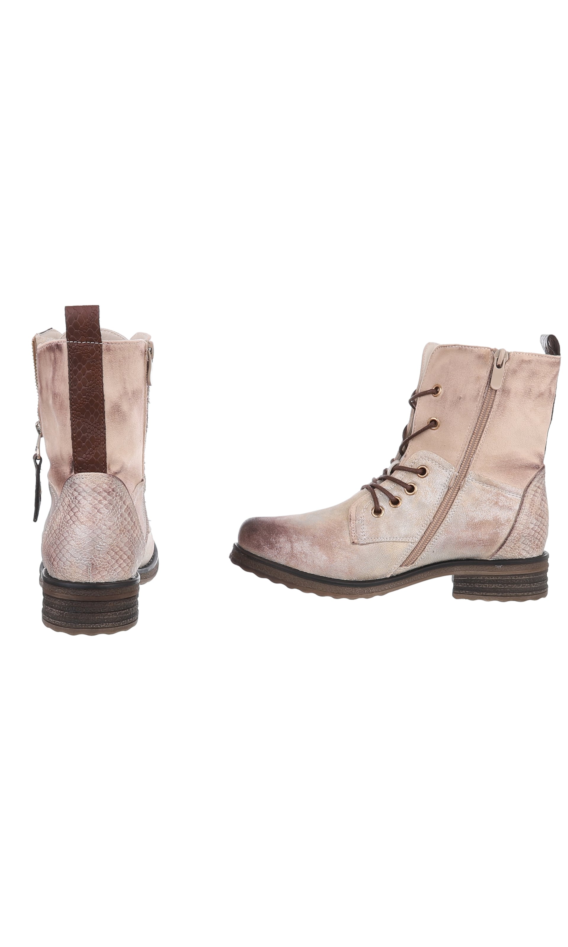 Ital-Design Schnürstiefelette in Gold