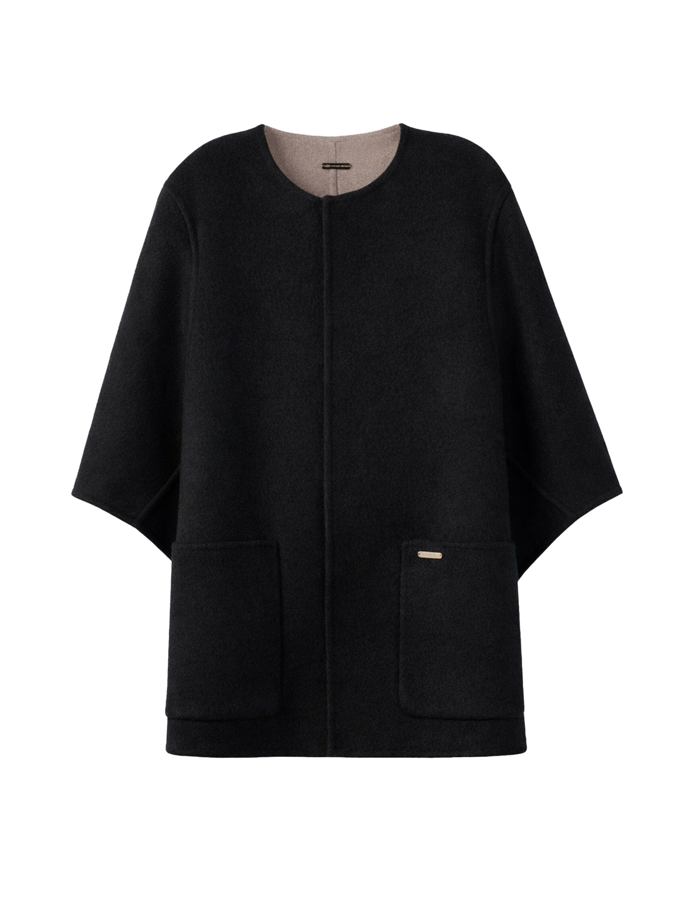 GOBI Cashmere Neulepaita 'Patch Pocket Cashmere Poncho Jacket' värissä sininen: etupuoli