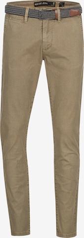 Coupe slim Pantalon chino INDICODE JEANS en beige : devant