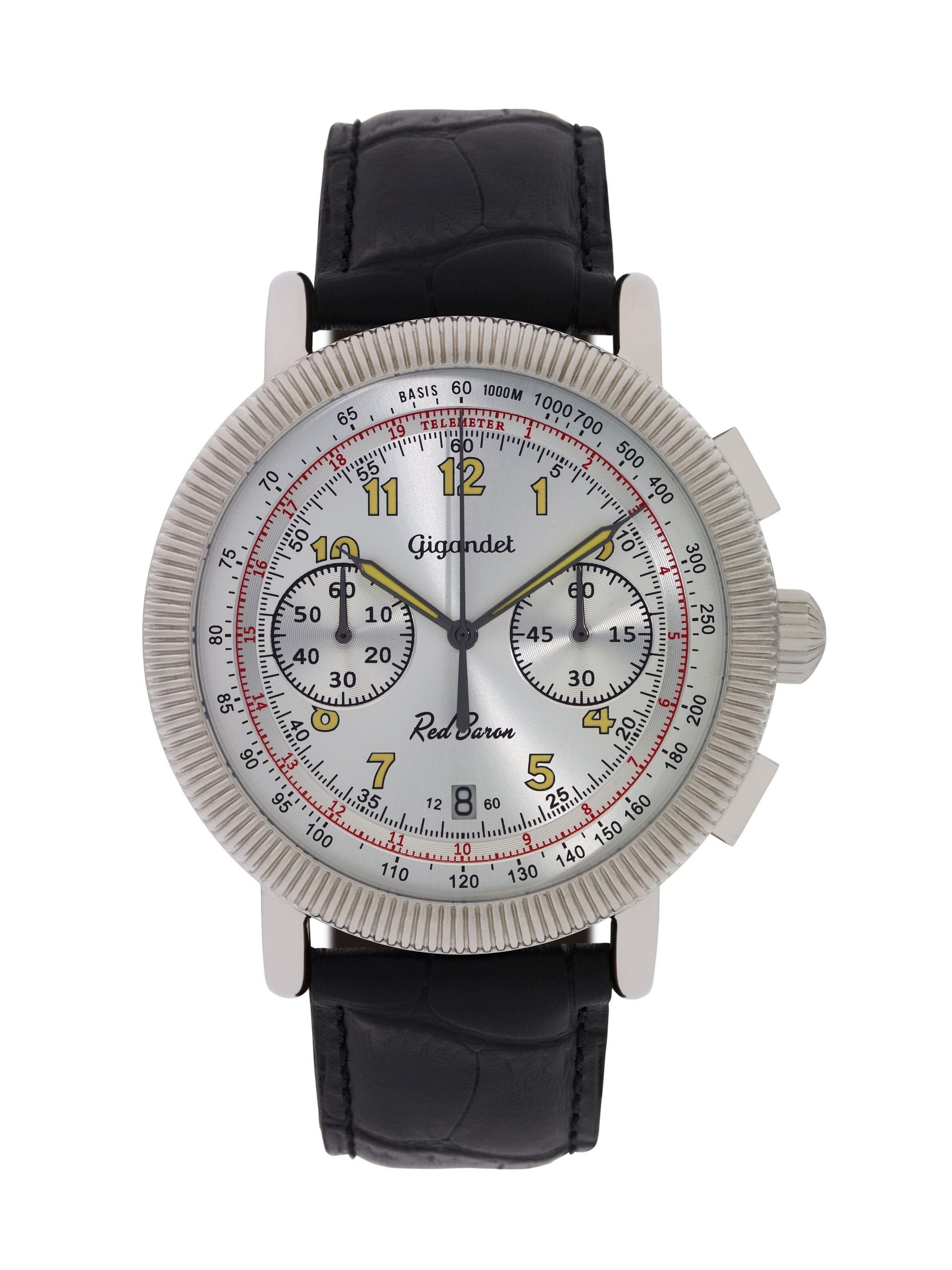 Montre à affichage analogique 'RED BARON IV' Gigandet en argent : devant