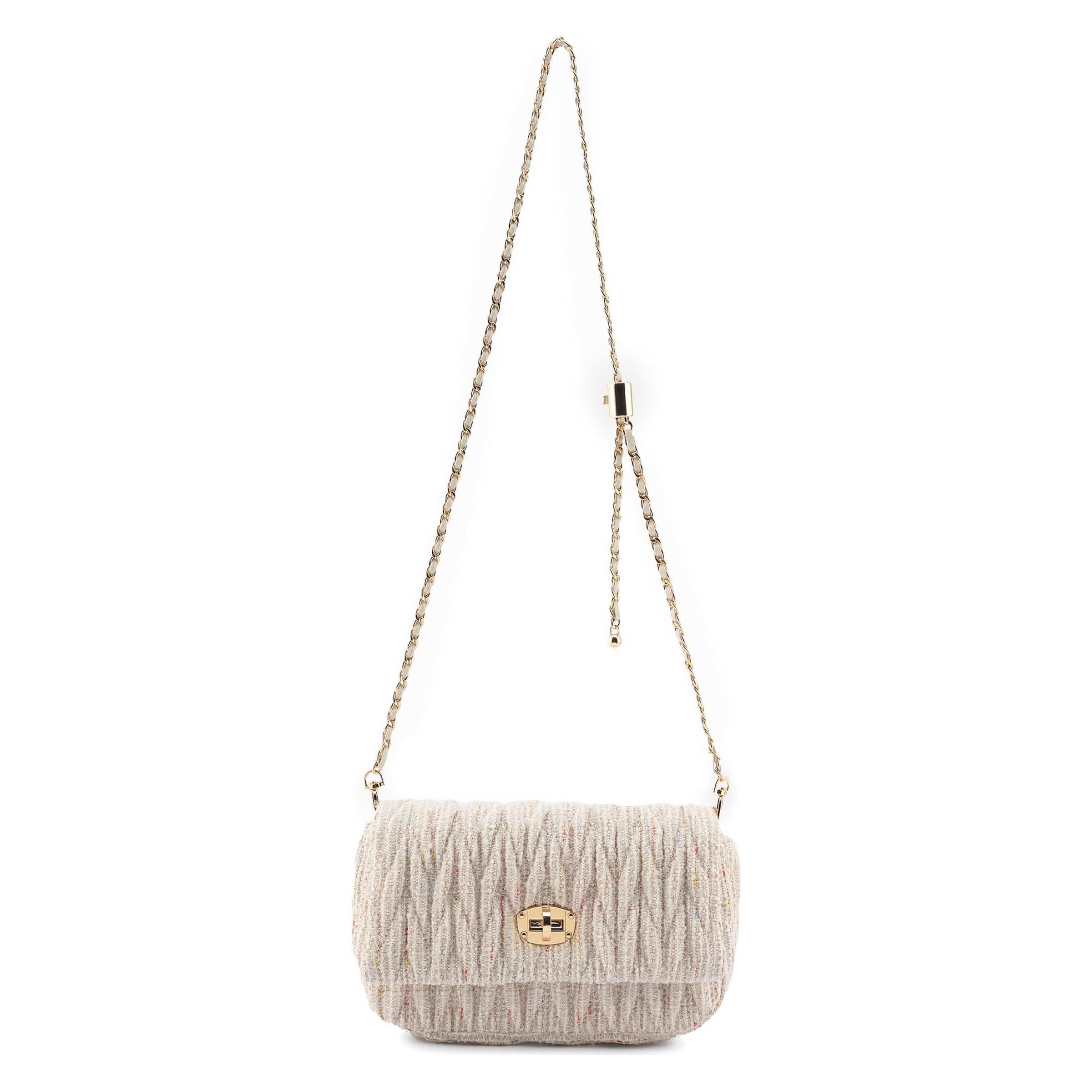 Borsa a tracolla 'Floro' di Seidenfelt in beige: frontale