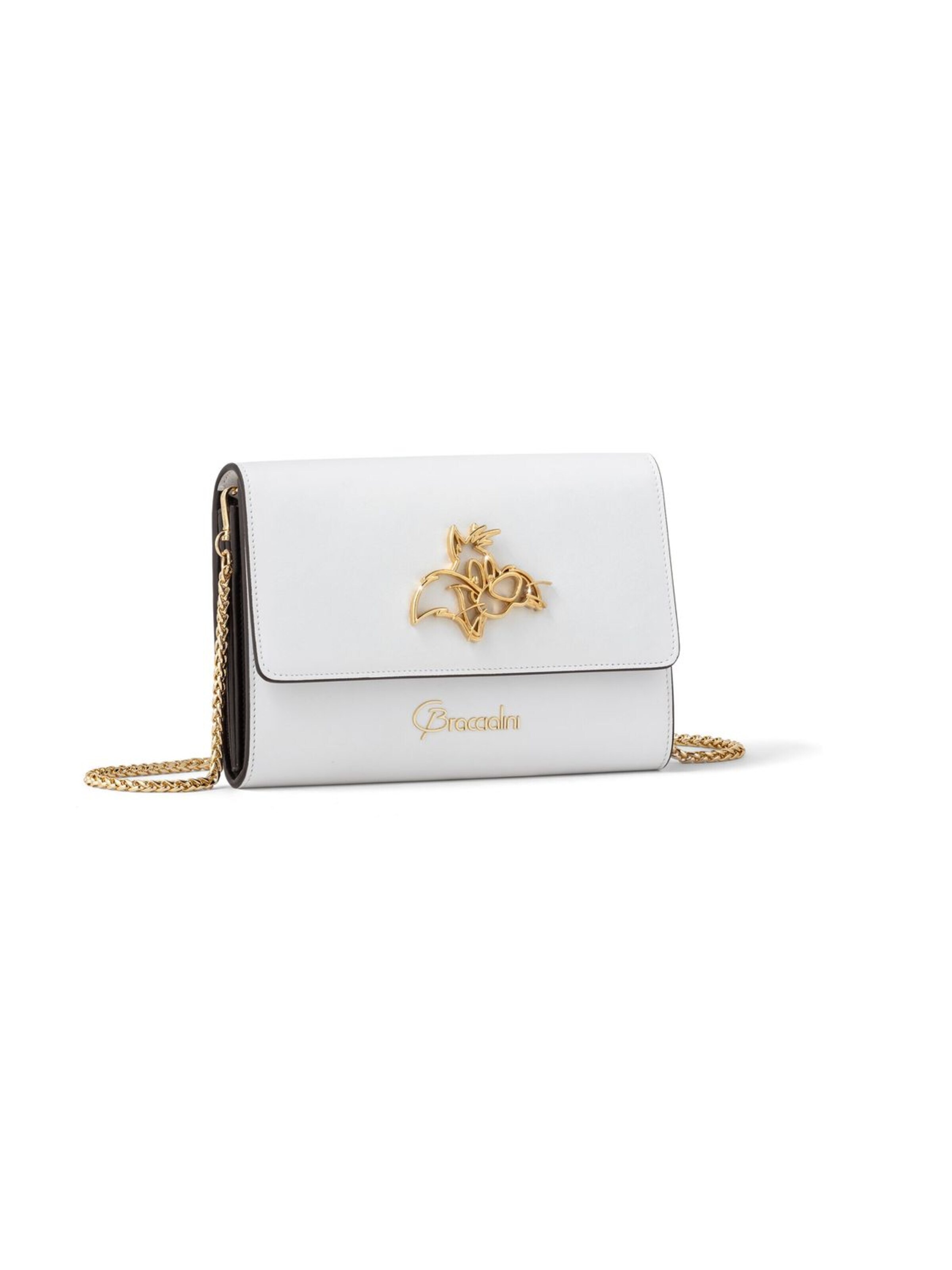 Braccialini - Bolso de noche 'Lady Gatto Silvestro' en blanco