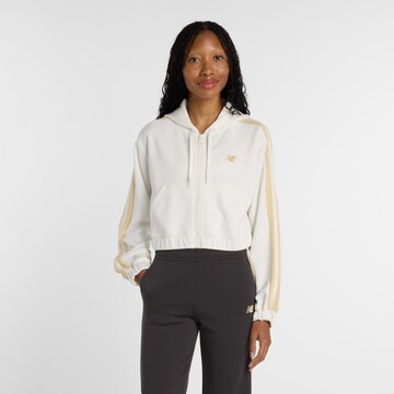 new balance Sweatjacke in Weiß: Vorderseite