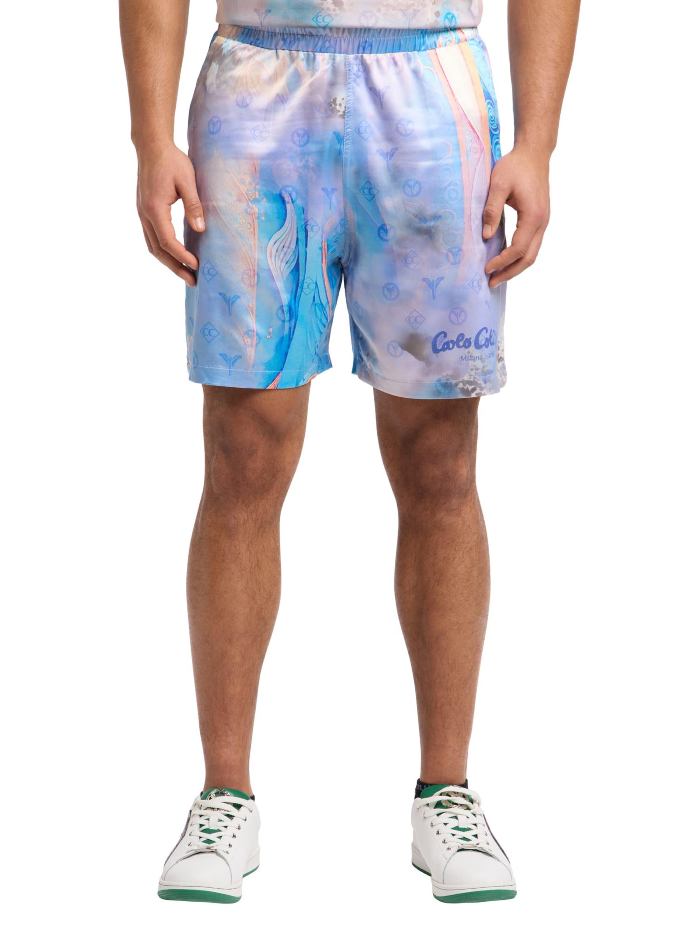 Carlo Colucci Loosefit Shorts 'Einackerer' in Blau: Vorderseite