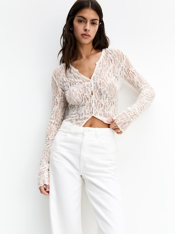 Pull&Bear Blouse in Beige: voorkant