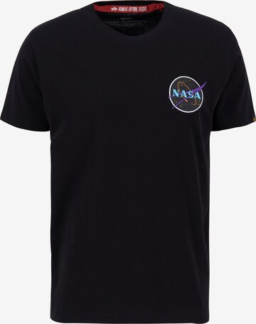 ALPHA INDUSTRIES T-Shirt 'Space Shuttle' in Schwarz: predná strana