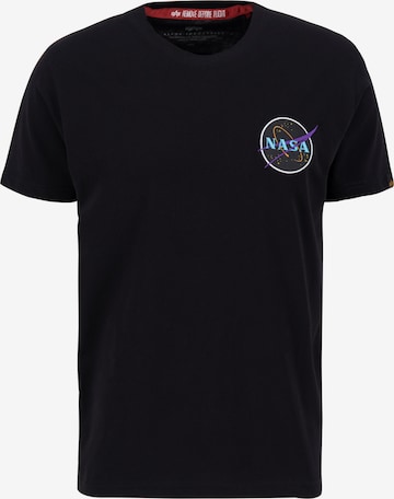 ALPHA INDUSTRIES - Camiseta 'Space Shuttle' en negro: frente