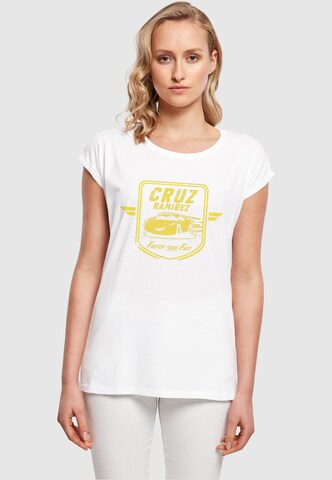 ABSOLUTE CULT T-Shirt 'Cars - Cruz Ramirez Pocket' in Weiß: predná strana