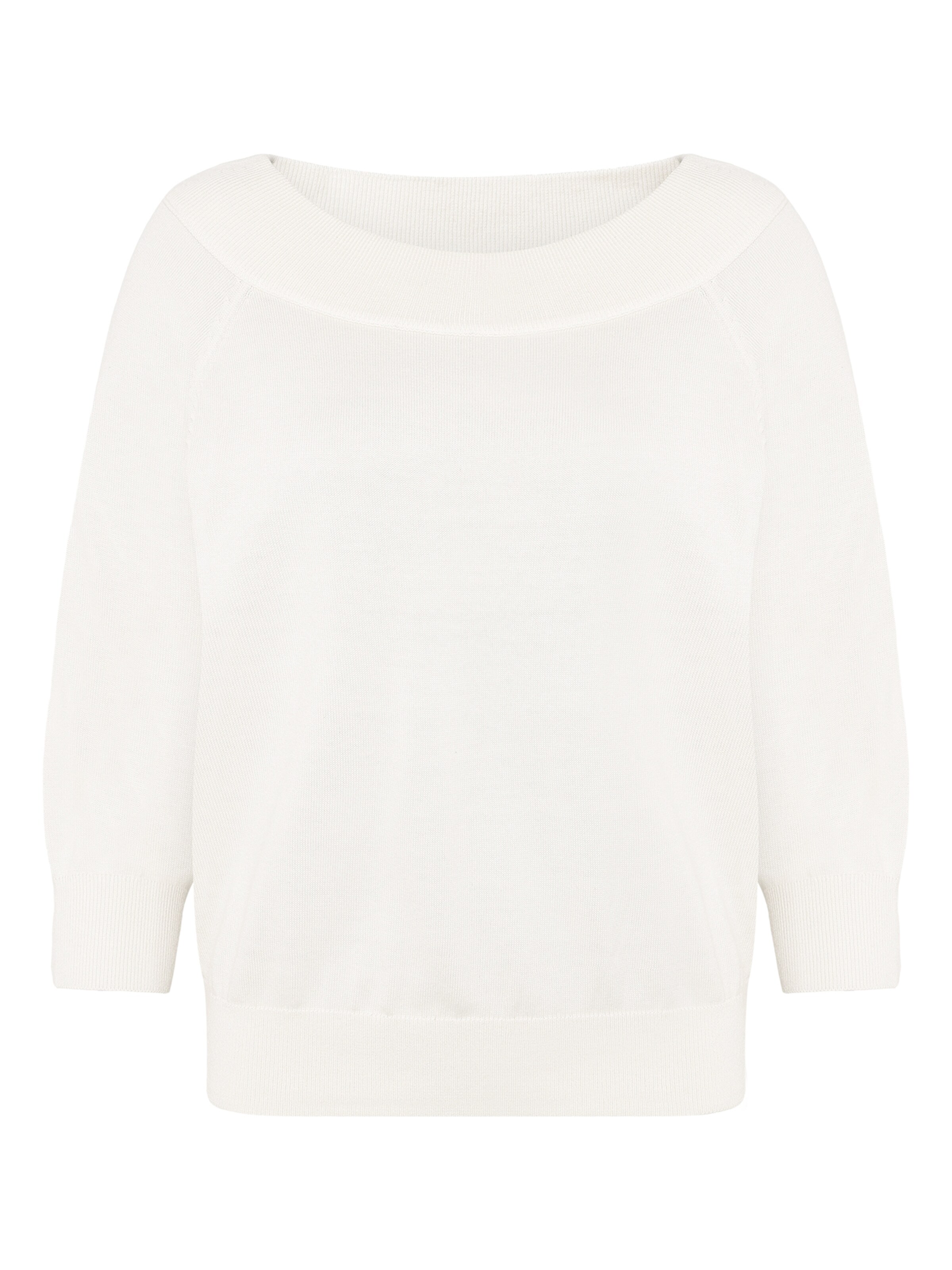 zero Strickpullover mit Carmenausschnitt in offwhite, Produktansicht