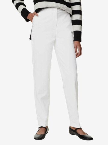 Marks & Spencer Loose fit Pleated Pants in White: front