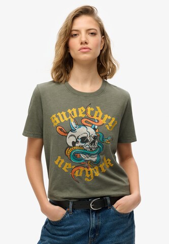 T-shirt Superdry en vert : devant