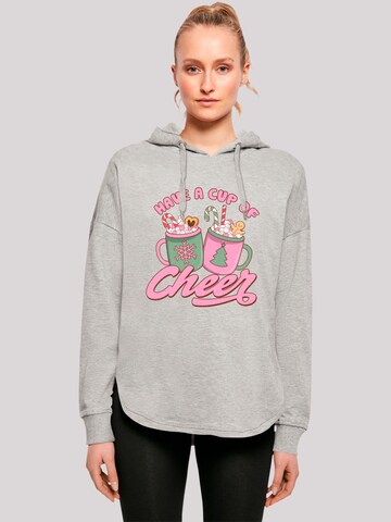 F4NT4STIC Sweatshirt  'Have a Cup of Cheer Christmas Holiday' in Grau: Vorderseite