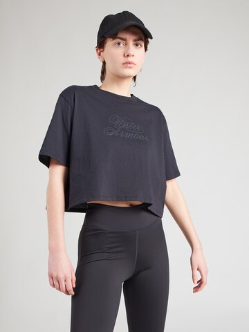 juoda UNDER ARMOUR Sportiniai marškinėliai 'SCRIPTHEART': priekis