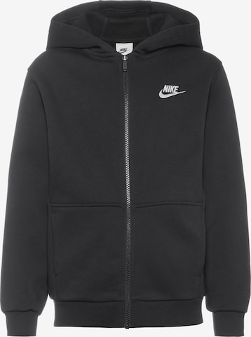 Nike Sportswear Zip-Up Hoodie in Black: front