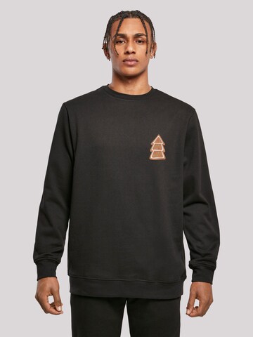F4NT4STIC Sweatshirt 'Gingerbread Lebkuchen Tree' in Black: front