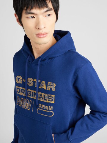 G-Star RAW Sweatshirt 'Distressed Originals' i blå