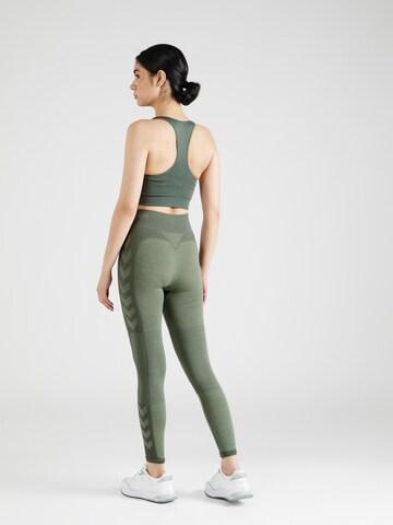 Hummel Skinny Sportbroek in Groen