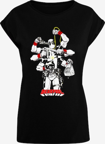 ABSOLUTE CULT Shirt 'Deadpool - Multitasking' in Zwart: voorkant