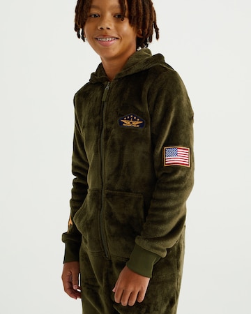 WE Fashion Pajamas 'Piloten-Onesie' in Green