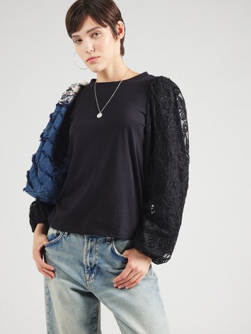 Tricou 'VISIMONIA' de la VILA pe negru: față