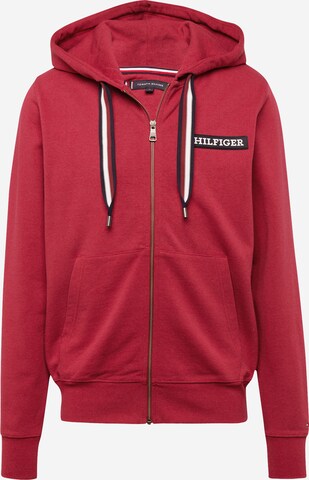 TOMMY HILFIGER - Sudadera con cremallera en rojo: frente