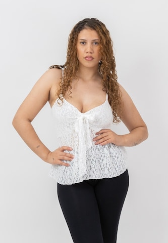 Elara Top in White: front