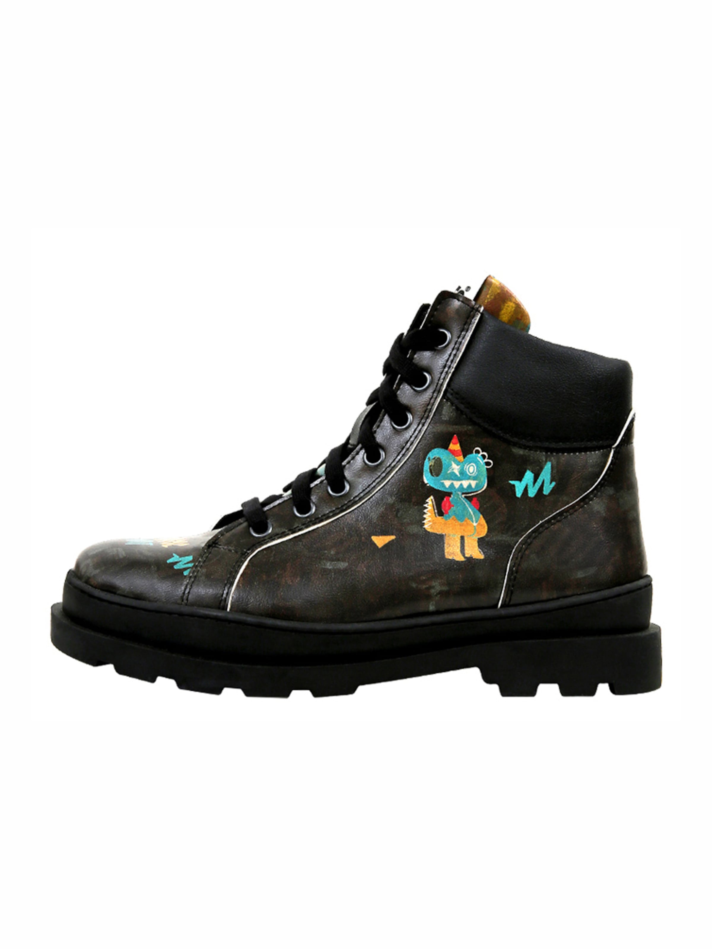 DOGO Schnürstiefel 'DOGO Adriana - Dynamic Spirit'‌‌‌‌‌‌‌‌‌‌ in Schwarz: Vorderseite